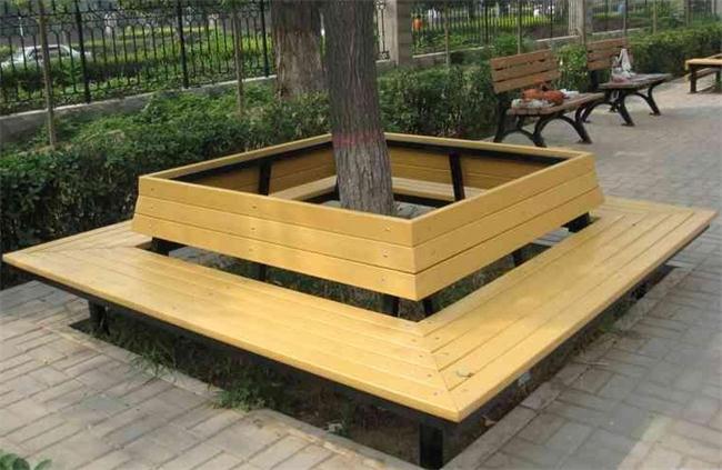 威海公园椅定做，潍坊柳桉木园林椅
